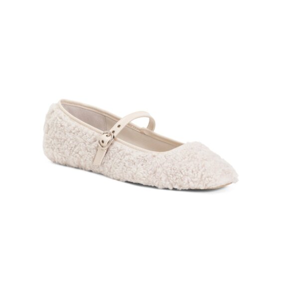 DOLCE VITA Creme Rondi Plush Flats - Picture 1 of 2
